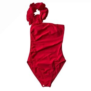 Livia One piece swim wear one shoulder raffle detail size 36